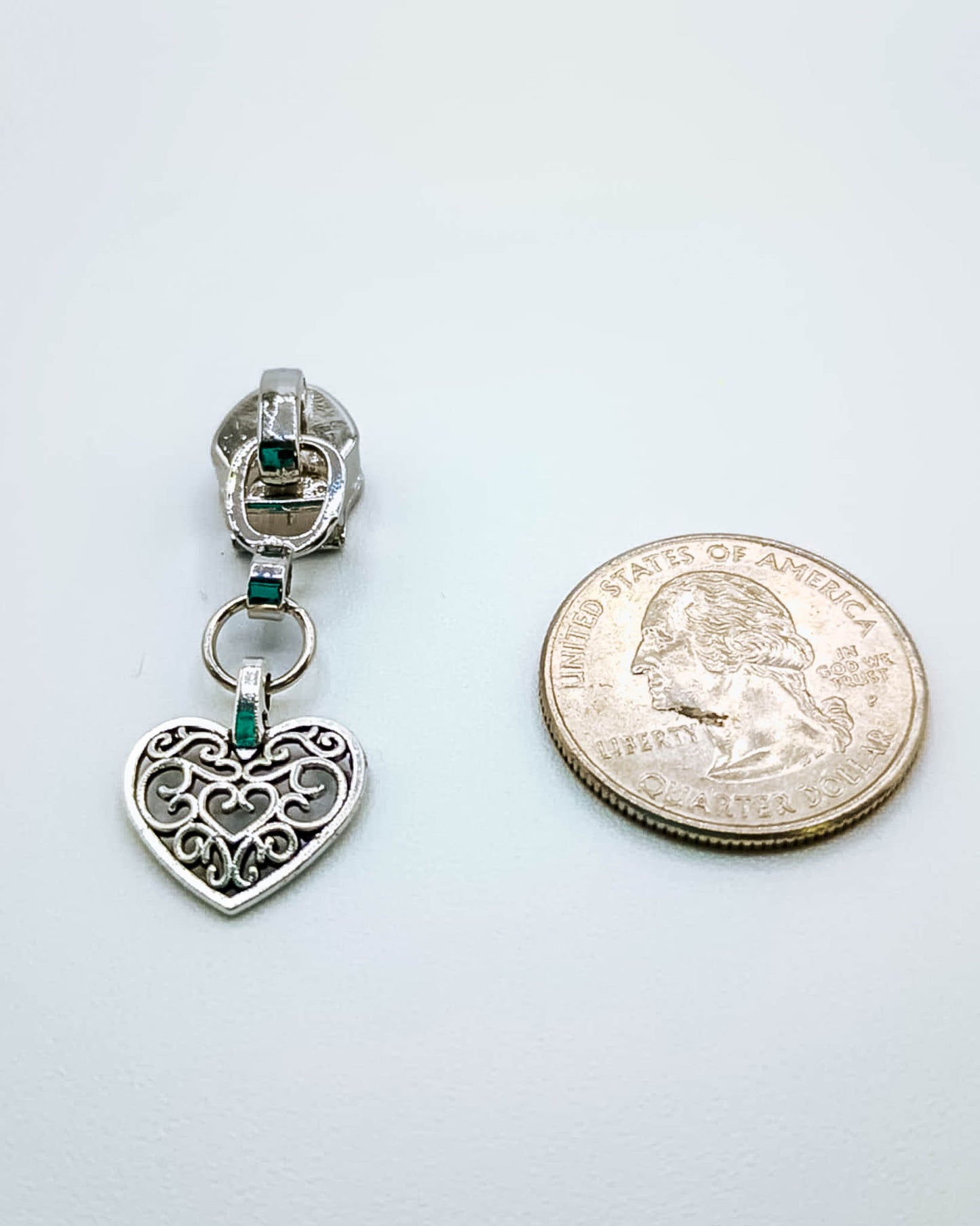 Adorned Heart Zipper Pull
