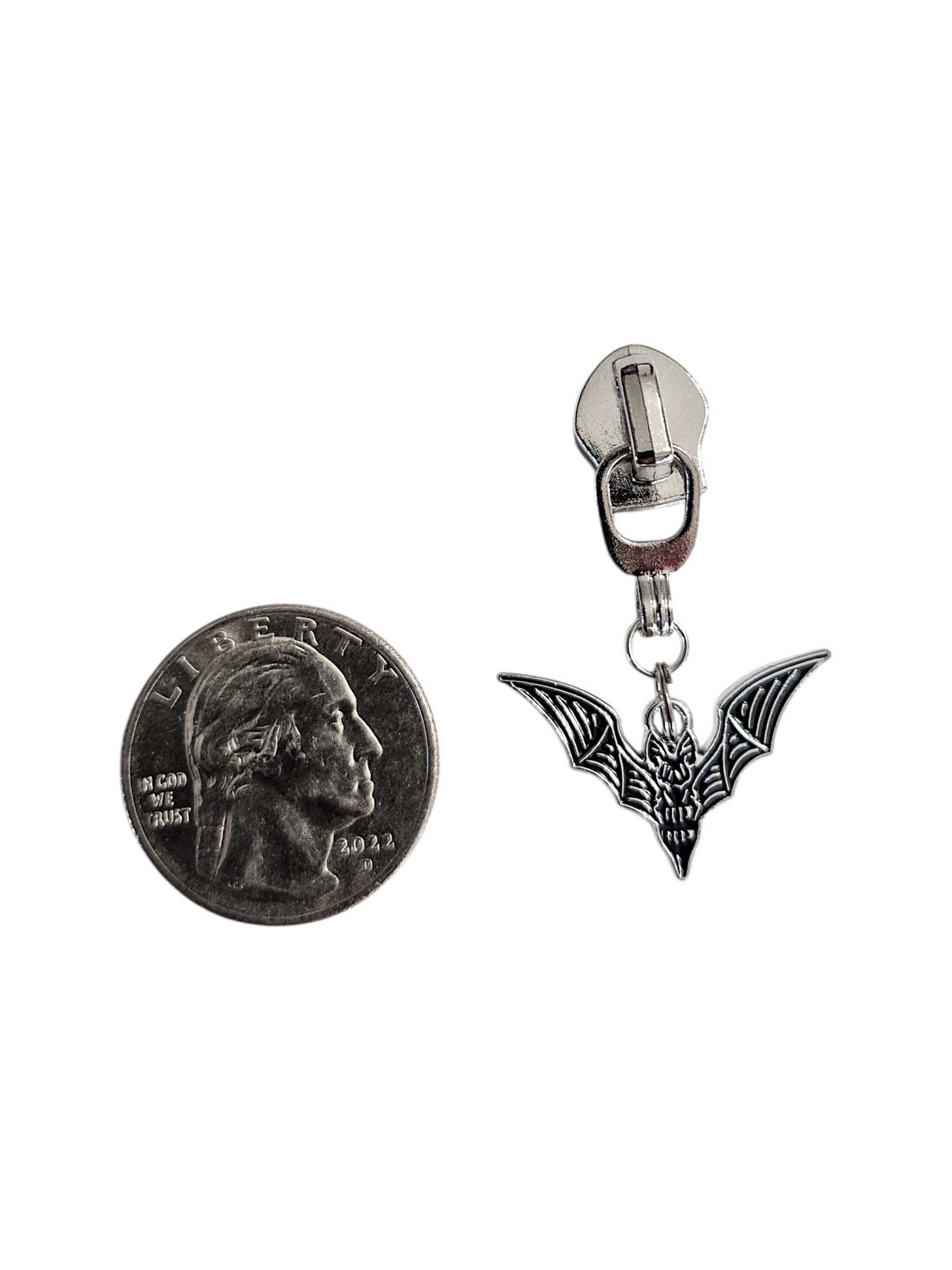Bat in Black Zipper Pull