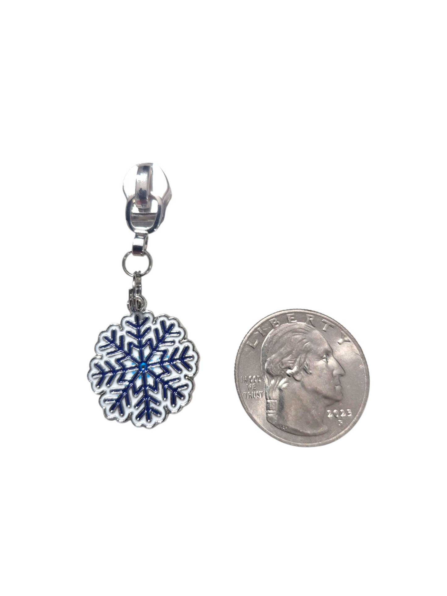 Blue Christmas Zipper Pulls