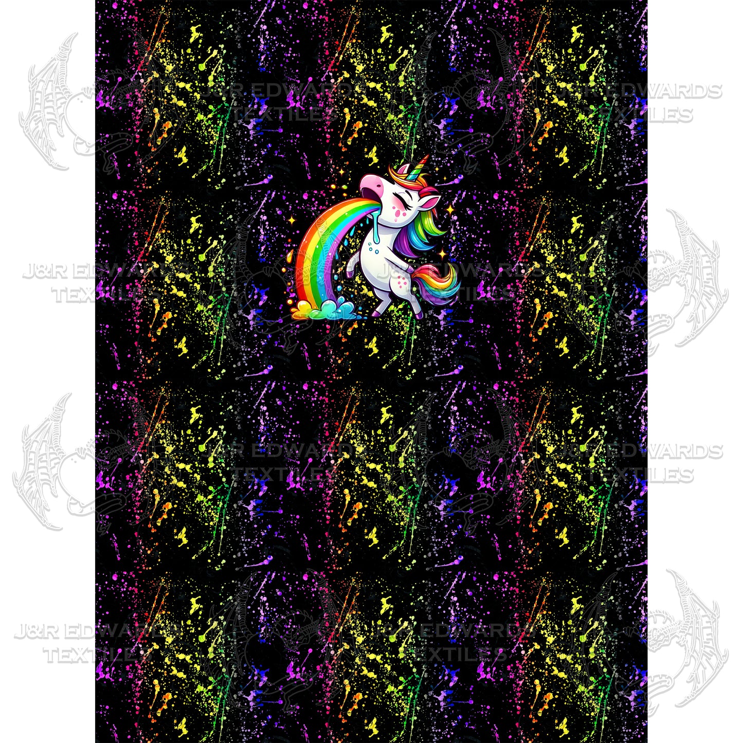 Half Yard Panel Unicorn Puke