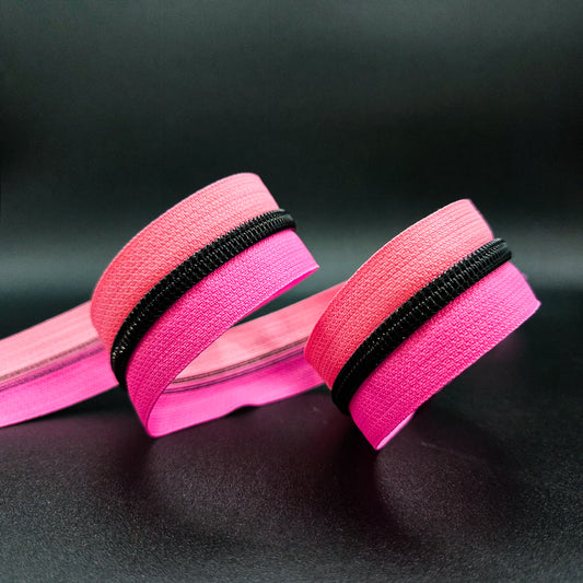 Pink Two Toned Zipper Tape