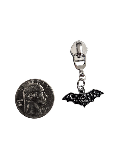 Bat in Black Zipper Pull