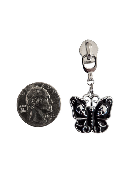 Goth Butterflies Zipper Pull