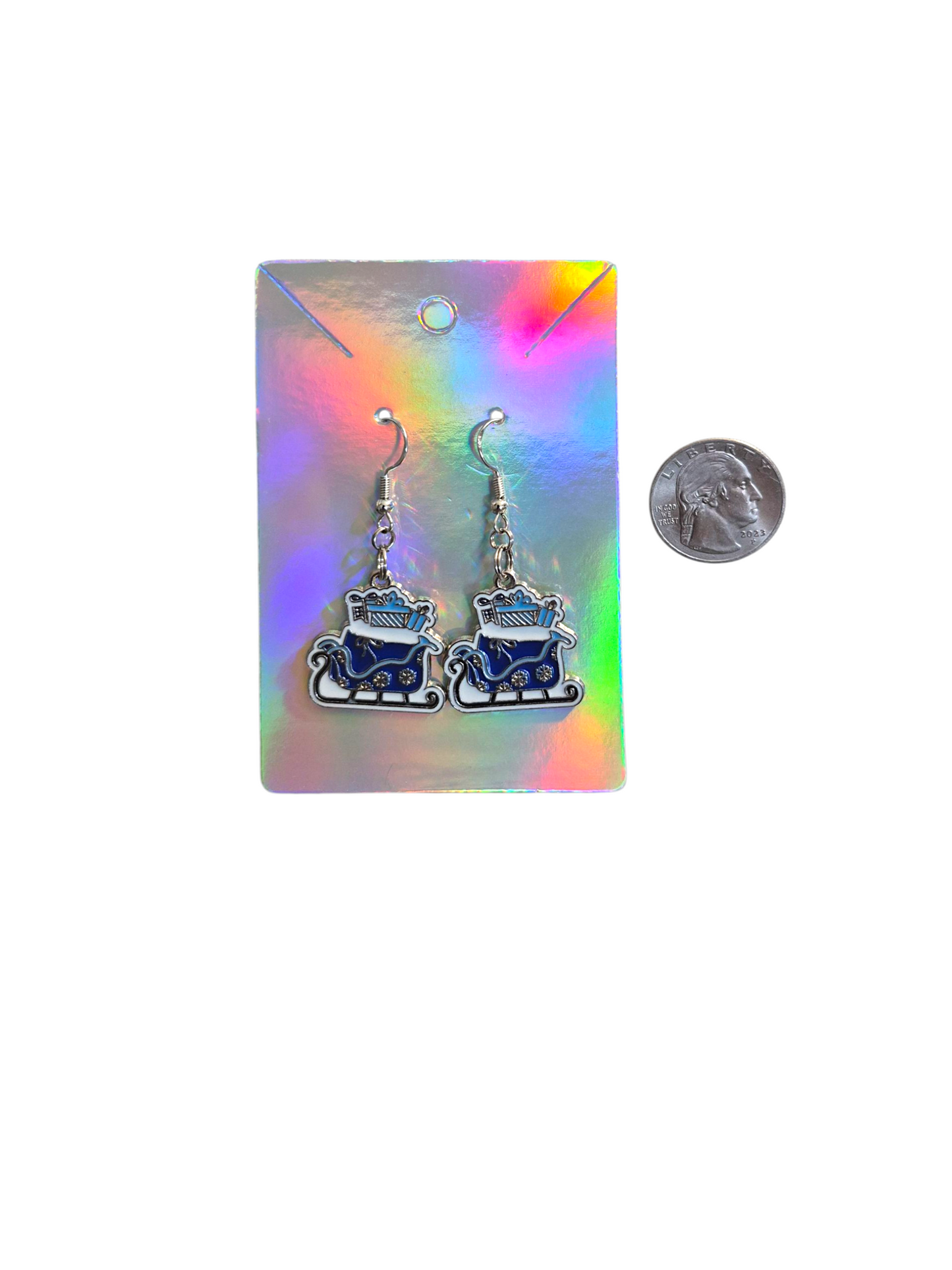 Earrings Blue Christmas