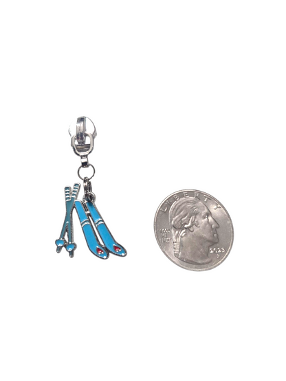Blue Christmas Zipper Pulls