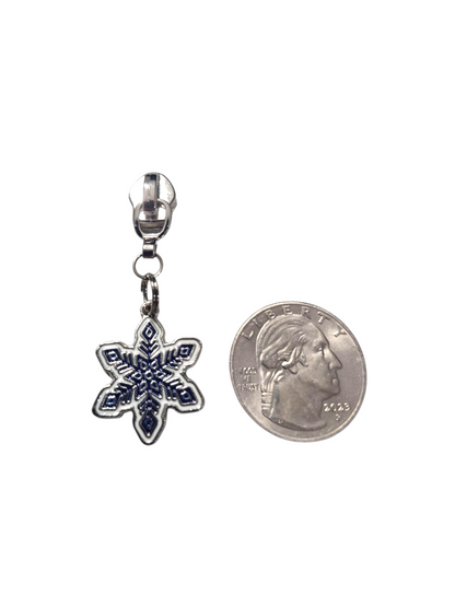 Blue Christmas Zipper Pulls