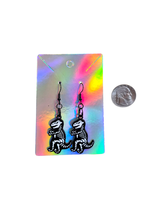 Earrings T-Rex Skelly