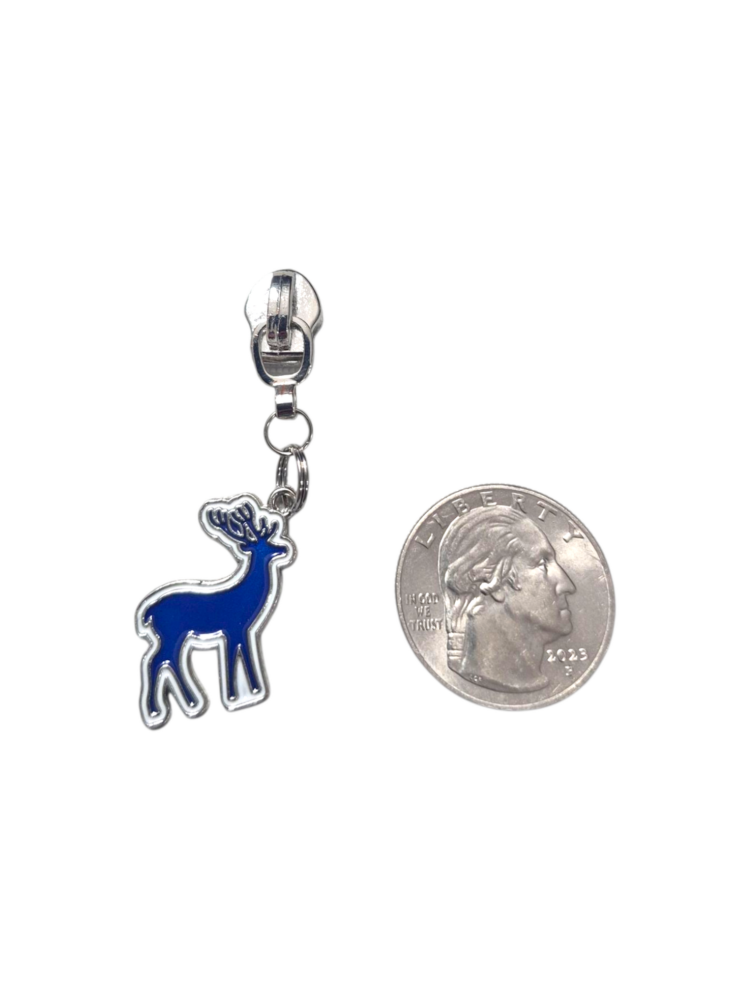 Blue Christmas Zipper Pulls