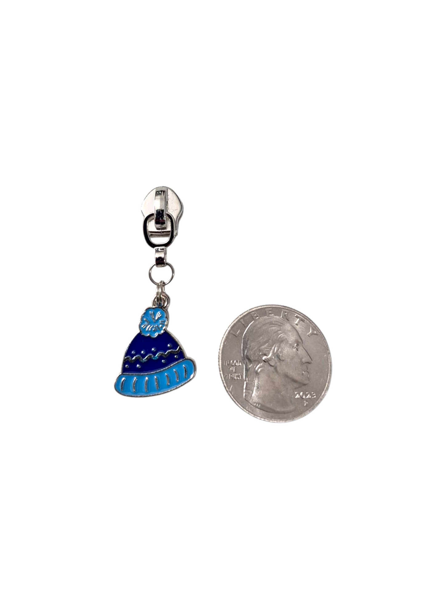 Blue Christmas Zipper Pulls