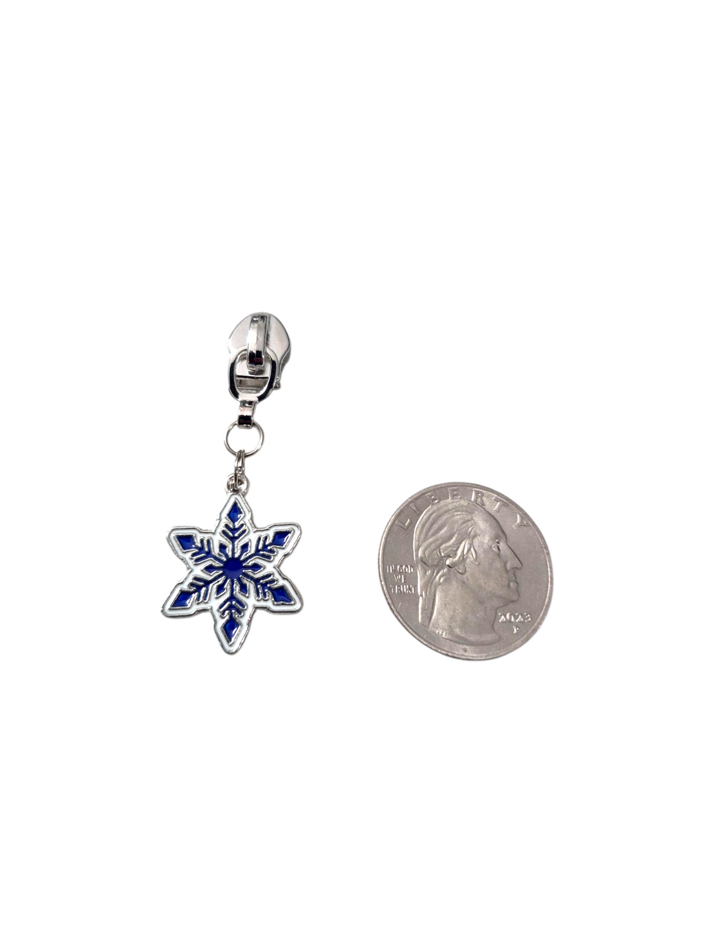 Blue Christmas Zipper Pulls