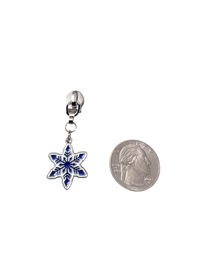 Blue Christmas Zipper Pulls