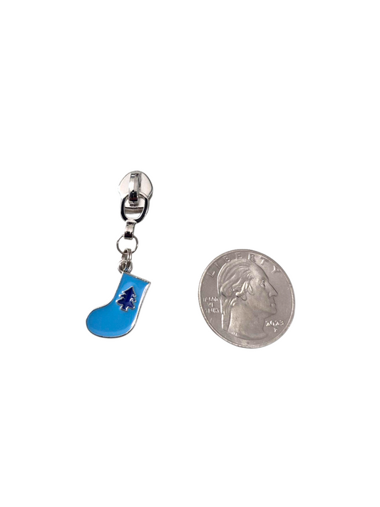 Blue Christmas Zipper Pulls