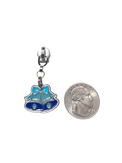 Blue Christmas Zipper Pulls