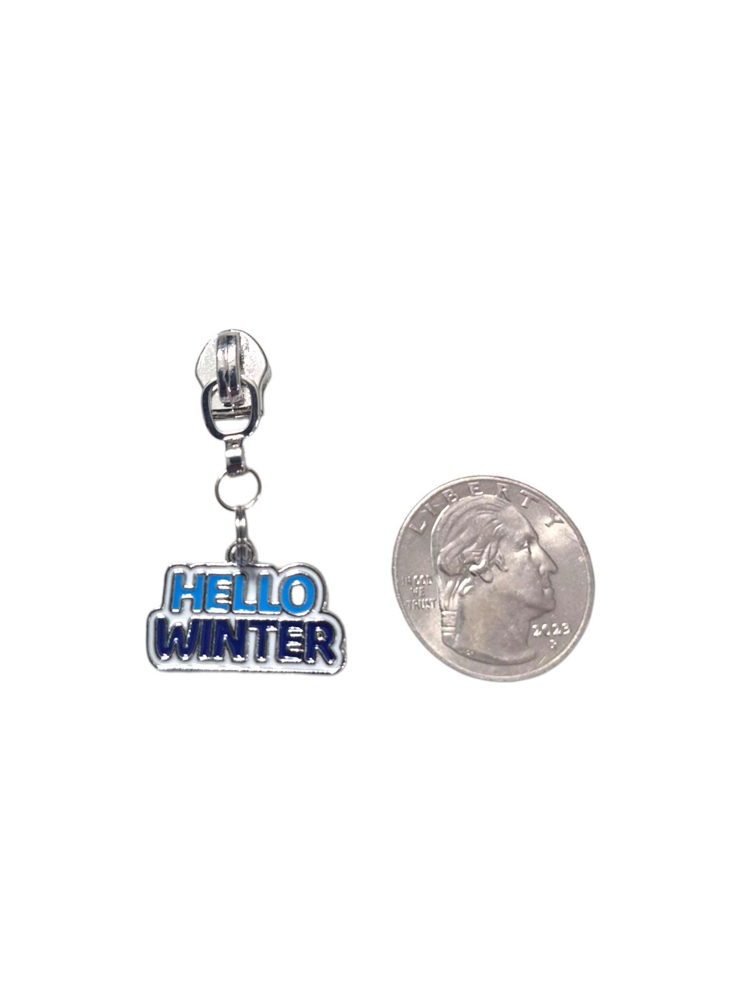 Blue Christmas Zipper Pulls