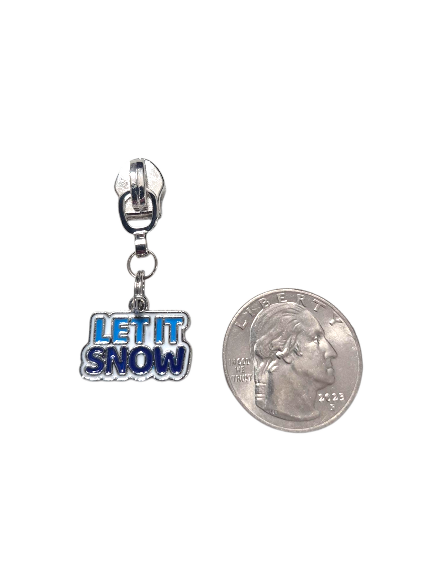 Blue Christmas Zipper Pulls