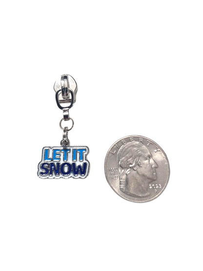 Blue Christmas Zipper Pulls