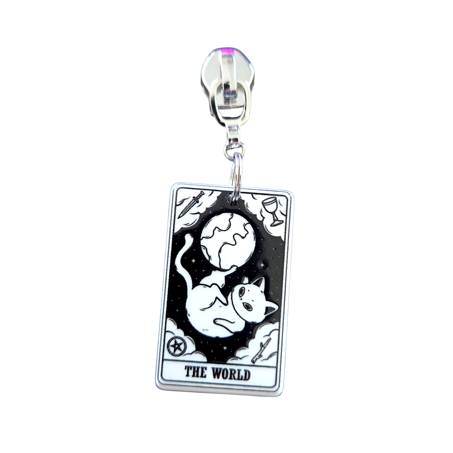 Kitty Tarot Zipper Pull