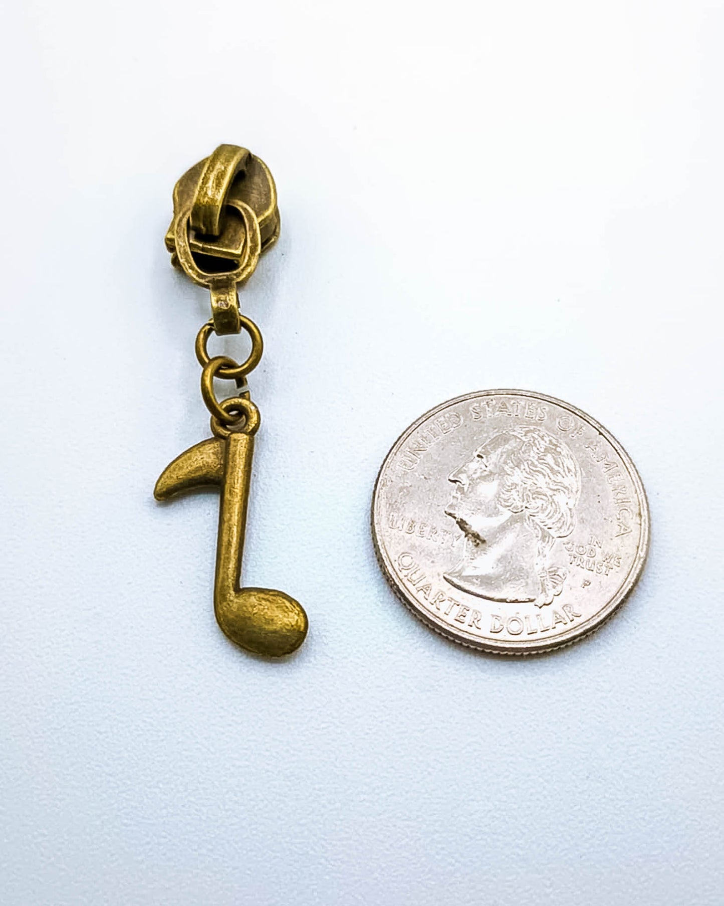 Bronze Music Notes Zipper Pull