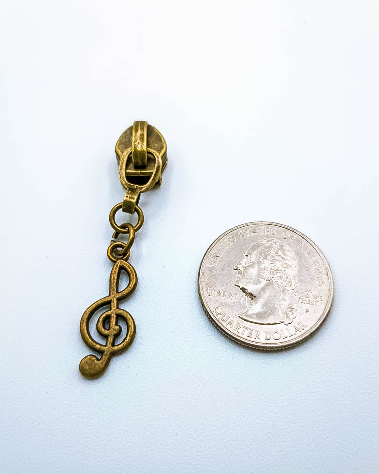 Bronze Music Notes Zipper Pull