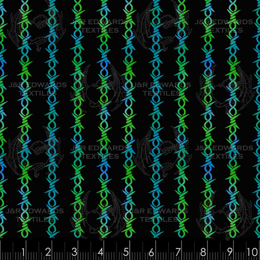 Barbed Wire Lime Teal