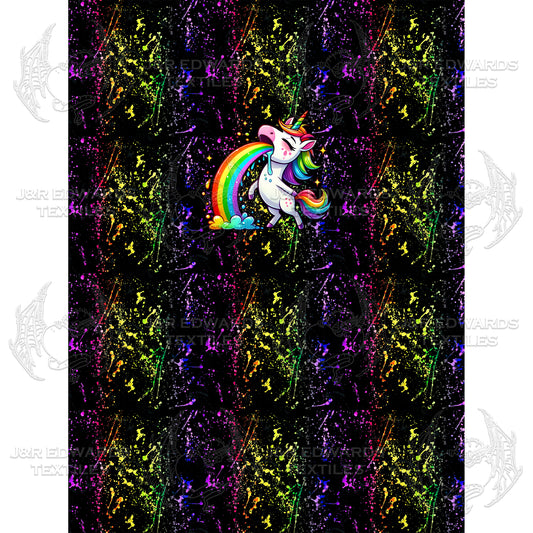 Half Yard Panel Unicorn Puke