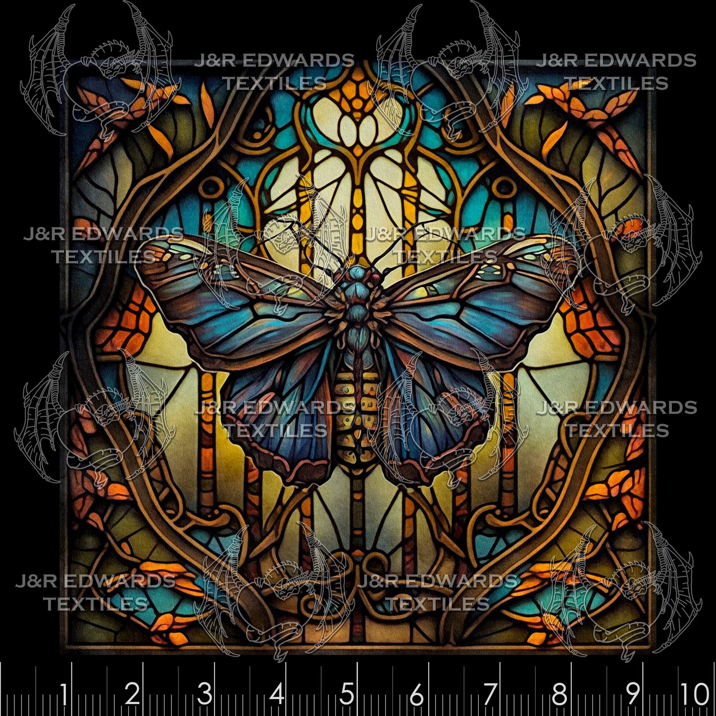 Panel Stained Glass Moth