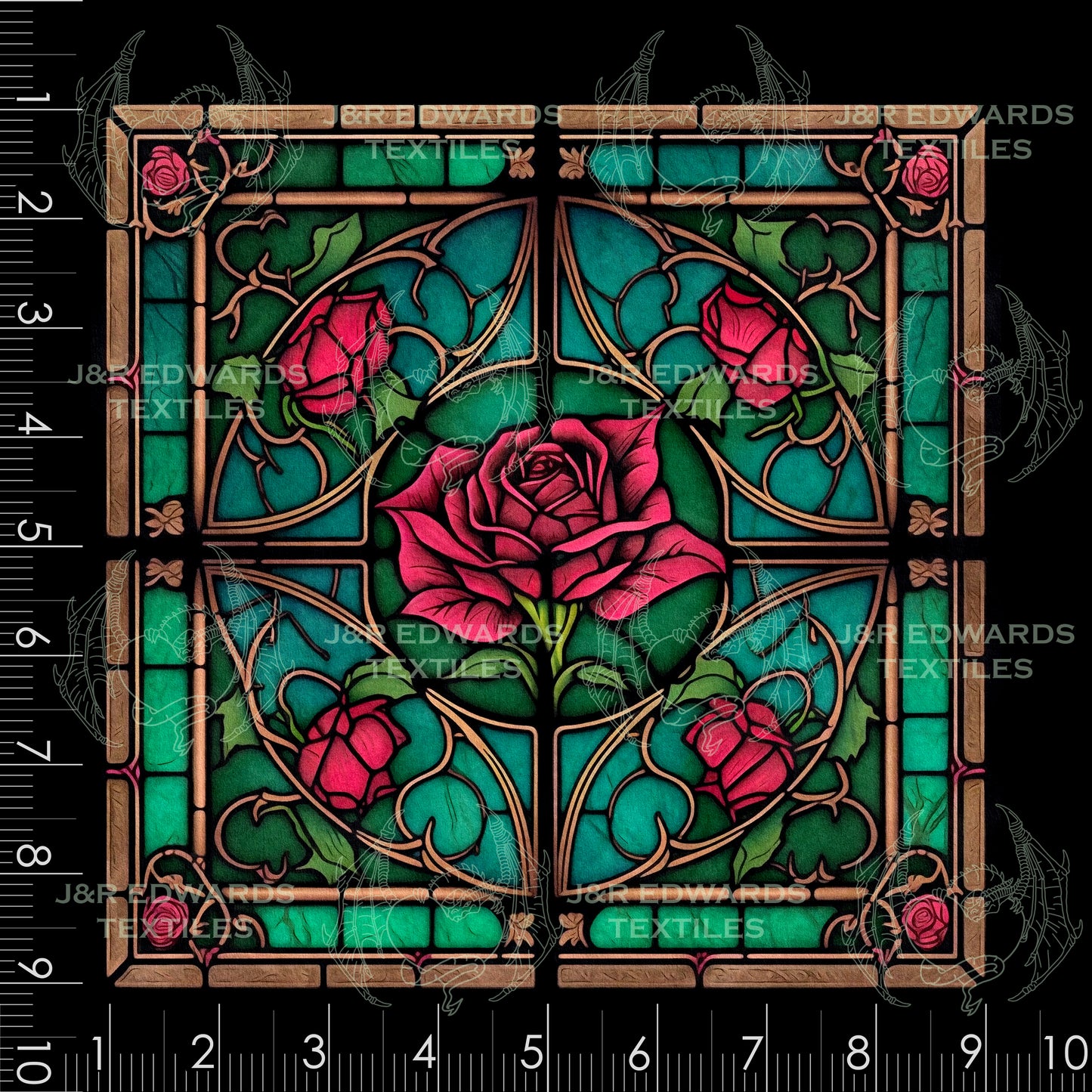 Panel Stained Glass Rose