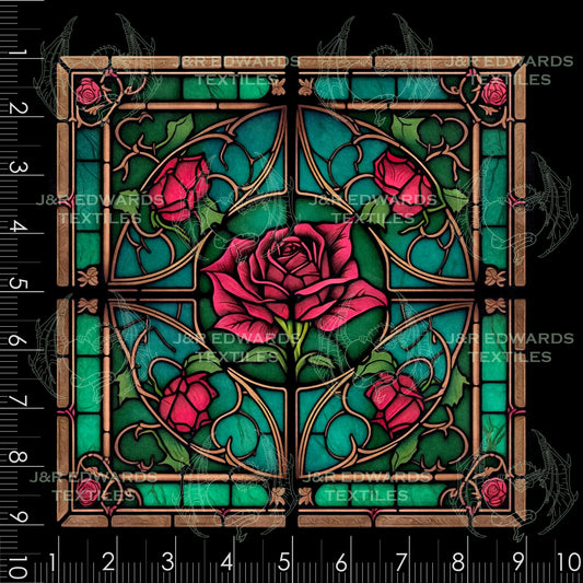 Panel Stained Glass Rose