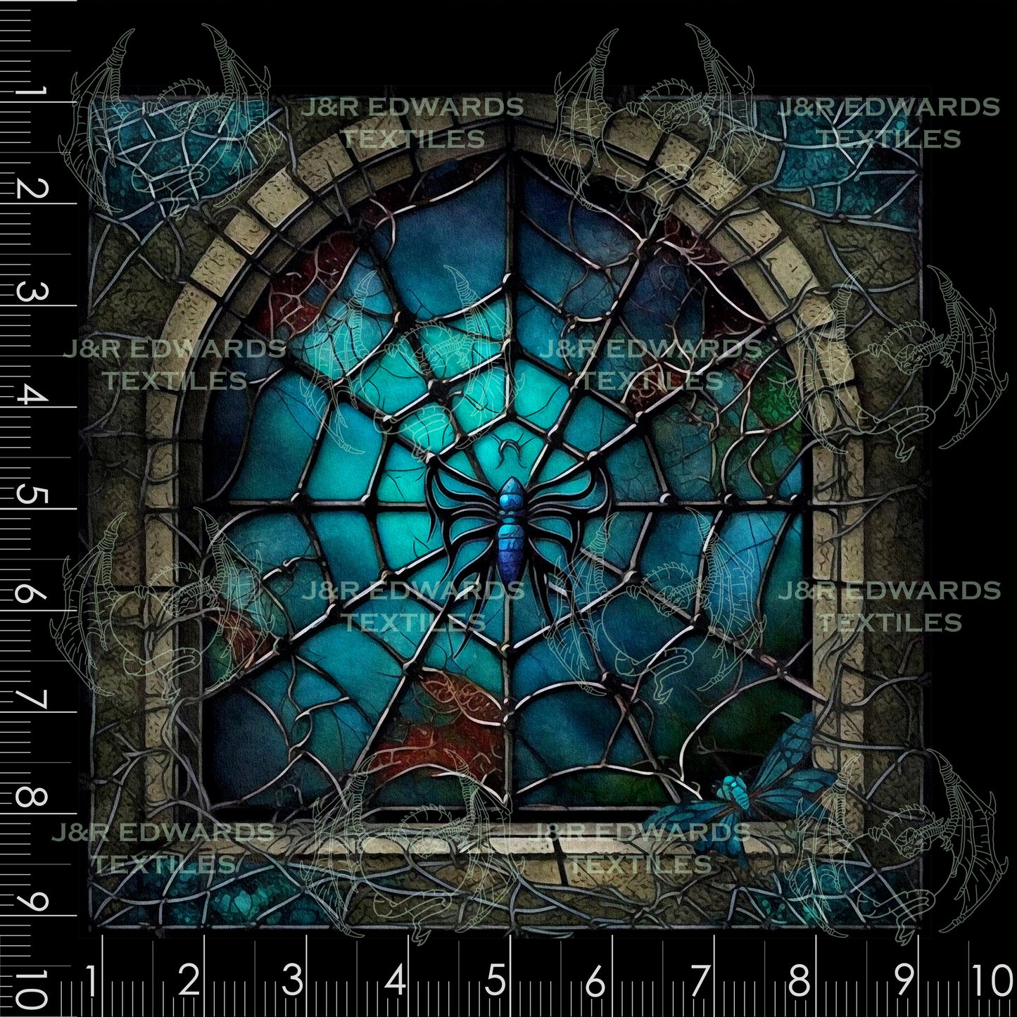 Panel Stained Glass Spider