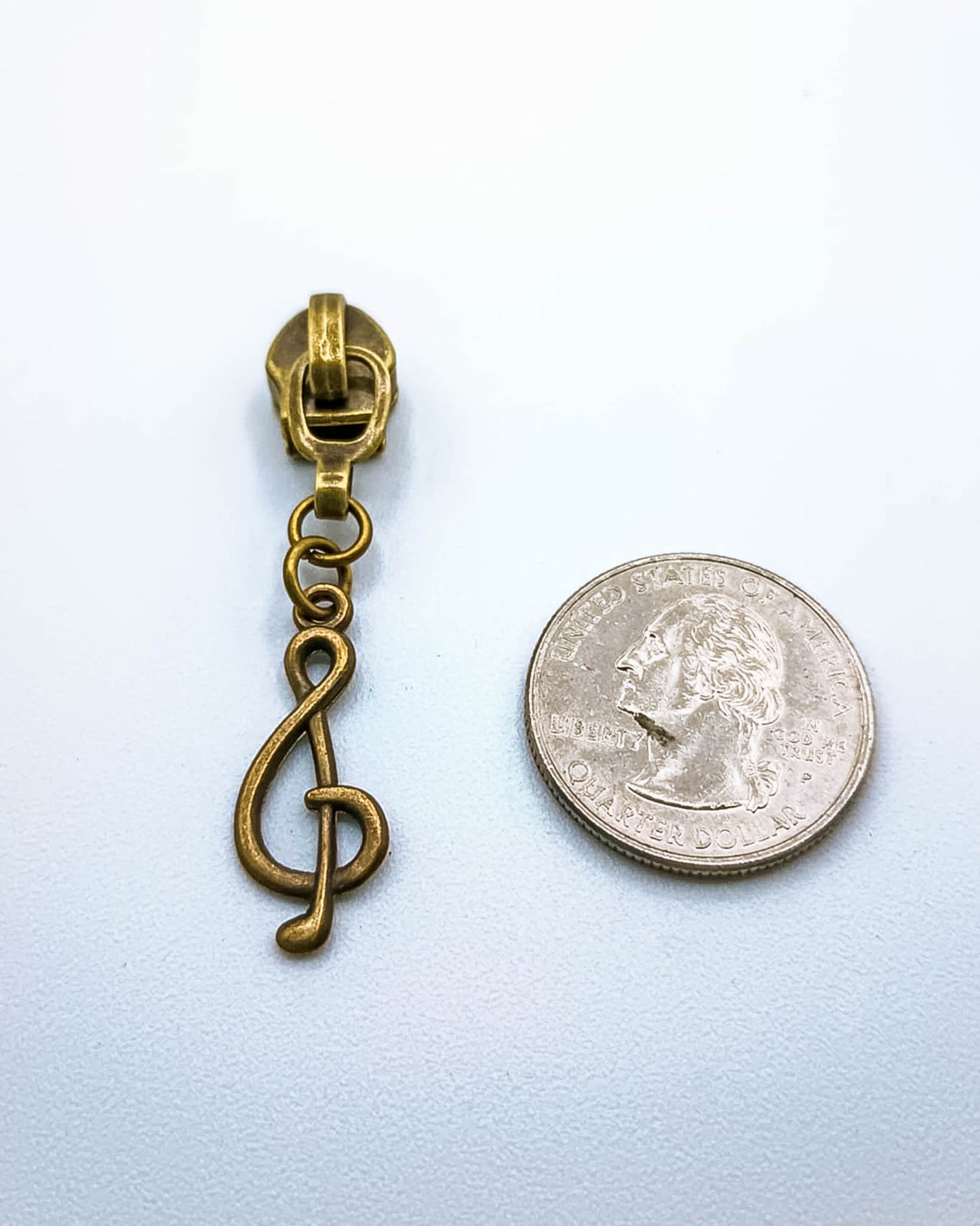 Bronze Music Notes Zipper Pull