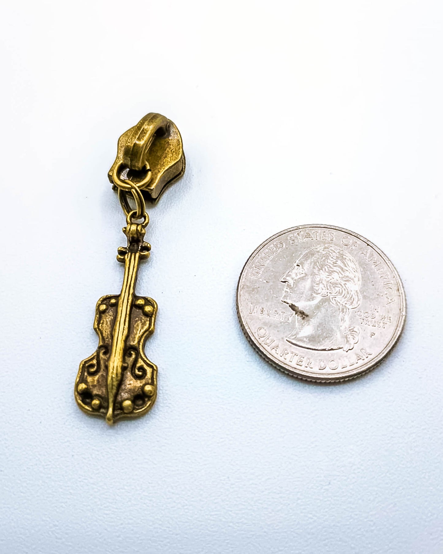 Bronze Music Notes Zipper Pull